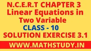 Pair of Linear Equations in Two Variables class 10 ncert solutions exercise 3.1,ncert solution