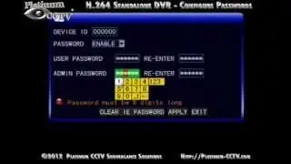 Setup Network Passwords - DVR-700x Series H.264 Standalone DVRs
