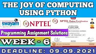 The Joy of Computing using Python | NPTEL | Week 6 | Programming Assignment 6 Solution | July 2021