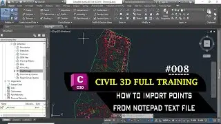How to Import Points from Notepad TEXT File | How to import points in AutoCAD civil 3D