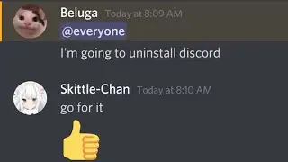Beluga uninstalls discord..