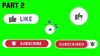 New Style | Green screen animated Subscribe,Like,Bell icon with sound effect | Green & Black screen