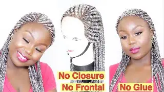 DIY - GHANA BRAIDED WIG USING EXPRESSION NO GLUE NO CLOSURE NO FRONTAL | Blend Braiding Hair Colours