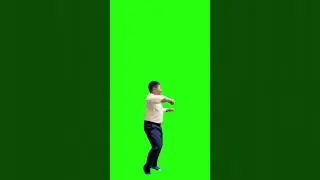 Chinese boy white shirt dancing Green screen