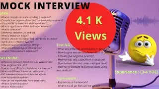 Skills : Java + Selenium + TestNG + Framework | Automation Testing Mock Interview [3 - 4 YOE]