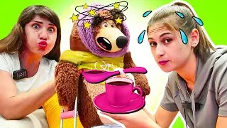 Doktorculuk oyunu. Koca Ayı ayağını incitmiş ve kızlara işkence yaşatıyor! Eğitici video
