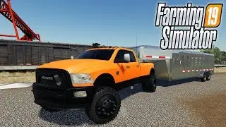 DODGE RAM + Прицеп для животных. Мод для Farming Simualator 19