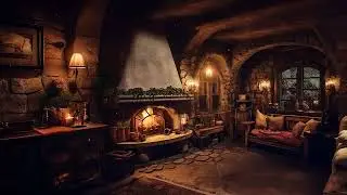 background instrumental music for studying, but you're by a fireplace during a thunderstorm.