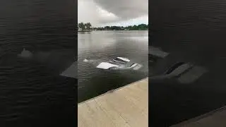 Tesla Rolls Into the water and Catches Fire!!
