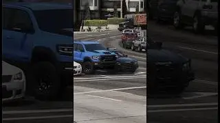 Ram TRX TEAR OFF THE FRONT OF A COP CAR THEN LAUNCH OFF!!!