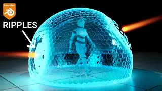 Hexagonal Sci Fi Shield with Hit Effects | Blender Geometry Nodes Tutorial