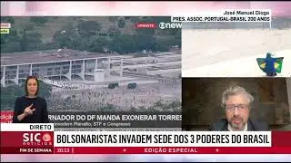 Ataque aos três poderes em Brasília. Comentário SIC Notícias. 8.jan.2022