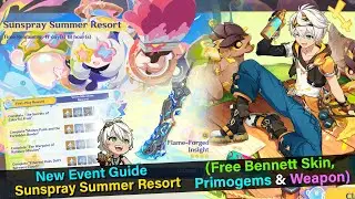 Genshin Impact New Event Sunspray Summer Report Full Guide | Free Bennett Skin, Primogems & More!