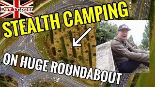 Stealth Camping On A Huge Roundabout - Heavy Rain Storm