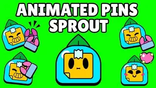 Sprout Pins (Animated) | Brawl Stars | Green Screen
