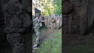 Волновое безоборотное метание ножей СКАНФ Nо-spin knife throwing SKANF 