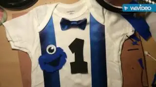 DIY first birthday Cookie Monster Onesie