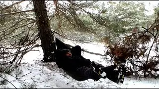 Зимняя ночевка в гамаке Поход в лес