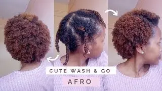 Thin & Fine Natural Hair | CUTE LITTLE WASH & GO AFRO!