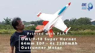 OWL F-18 Super Hornet - PLA+ 64mm EDF 4s 2200mAh - Final Test Part 1/3