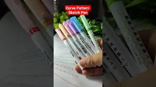 Curve Pattern Sketch Pens #writingmania #sketchpens #ytshorts #shorts