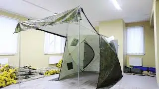 Палатка стэк куб 3 (трехместная) трехслойная, камуфляж, с откидной стороной
