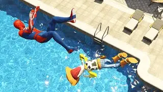 GTA 5 Spiderman VS Woody Water Ragdolls Compilation vol.3 (Euphoria Physics Funny Moments)