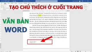Cách tạo chú thích cuối trang văn bản Word đơn giản nhất ❤ Việt Nam Channel ❤
