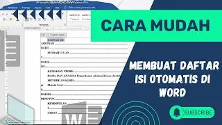 CARA MUDAH MEMBUAT DAFTAR ISI OTOMATIS  DI WORD