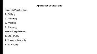 Physics FE - Applications of ultrasonic