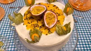 Торт«Баку»в новом формате с Крем чизом и с Манго-Маракуя/Baku Cake with Mango and Passion fruit🥭
