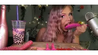 Girl eating a hairbrush
