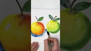 Drawing apples with watercolor. 🍏🍎 Ideas for drawing.