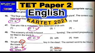 TET ENGLISH  Key Answers 2021, Paper 2|Part 2| KARTET Final Key Answers  2021 