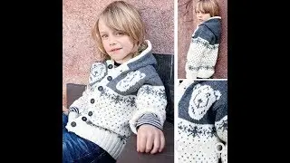 Жакет с капюшоном для мальчика.Размер 6-7 лет.Часть №2