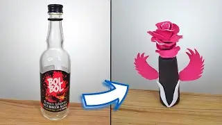 Cam Şişe İle Harika Bir Dekor Vazo Yapımı | Making a Wonderful Decor Vase with a Glass Bottle