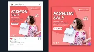 Fashion Banner Design | Social Media Banner Design | Instagram Banner Design | Photoshop tutorial