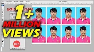 Photoshop tutorial in hindi | Step by step Process passport Size photo create action