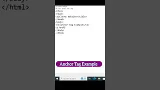 How to use 'anchor tag' in HTML? 