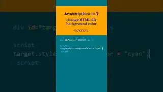 javascript tutorial of dom manipulation to change the background colour of an element #webdesign
