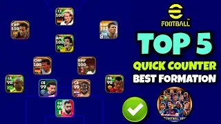 Top 5 Quick Counter Best Formations In eFootball 2023 Mobile 🔥 | Best Formation eFootball 2023