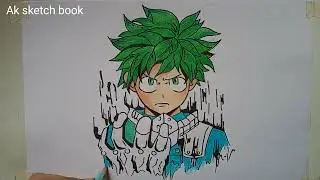 How to dwar anime Izuku midoriya with colour pencil || Time lapse video ||