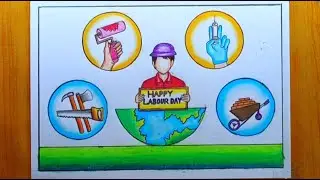 Labour day drawing / labour day poster drawing easy ||