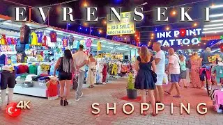 SIDE EVRENSEKI📍 Shopping 4K Evening Walking Tour ANTALYA TÜRKIYE 