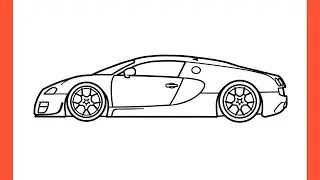 How to draw BUGATTI VEYRON SUPER SPORT 2010 easy / drawing bugatti ss 2011 sports car step by step