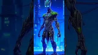 Guardians of the Galaxy: a Cyberpunk superhero Groot team
