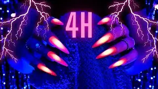 ASMR Sleepy Mic Scratching 😴(Rain + Inaudible Whispers) Towel Scratching 💜 Simulated Thunderstorm