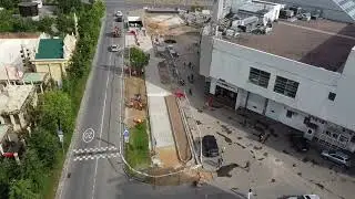 Flight on dji mini2 quadcopter.  Russia-Moscow Mitino.