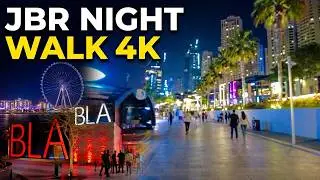 Night Walk At Jumeirah Beach Residence (JBR) 4K 🇦🇪