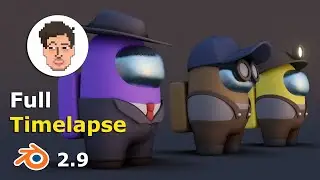 Among Us characters in Blender 3D